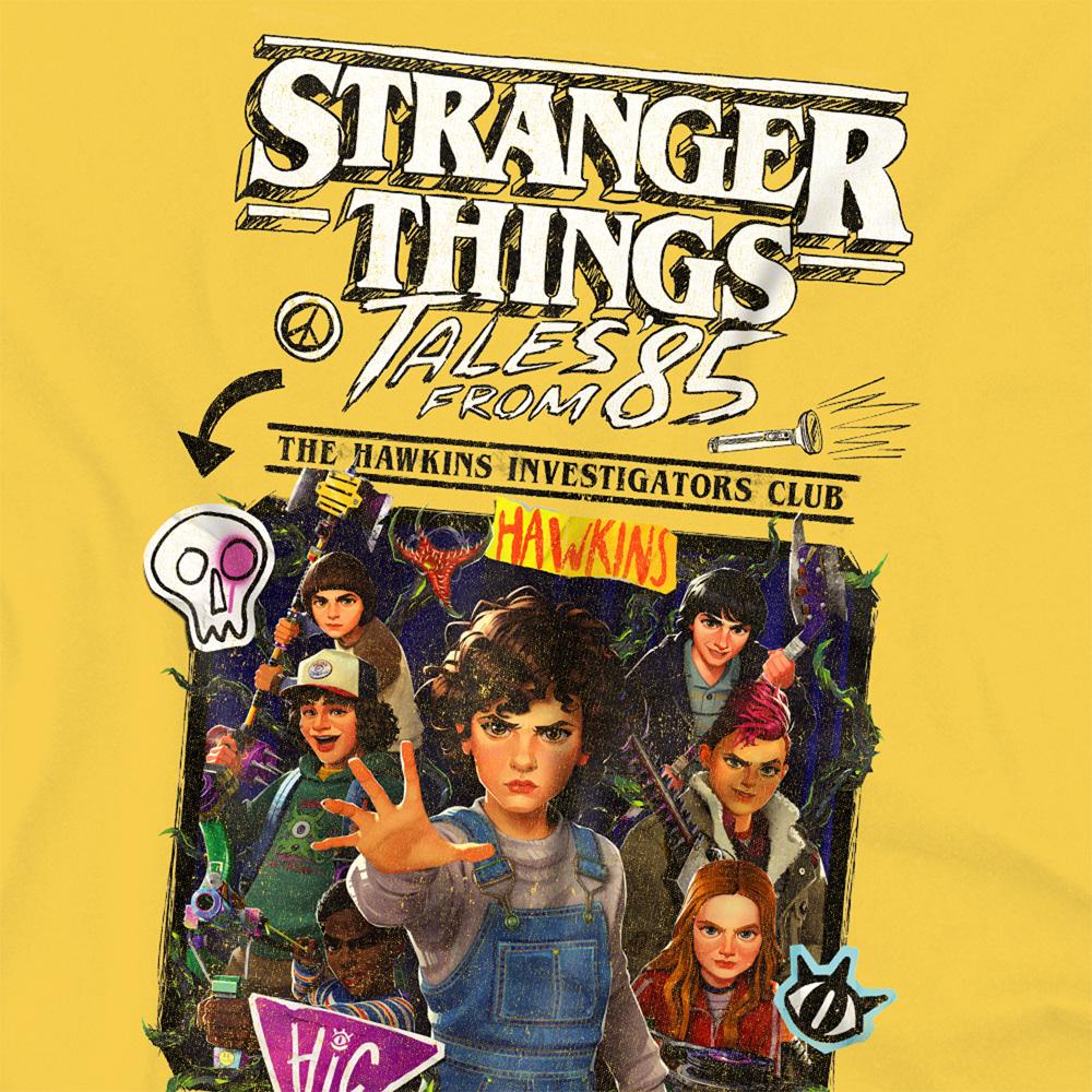Yellow - Side - Stranger Things: Tales from ´85 Unisex Adult Group Poster T-Shirt