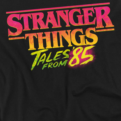Black - Side - Stranger Things: Tales from ´85 Unisex Adult Logo Long-Sleeved T-Shirt