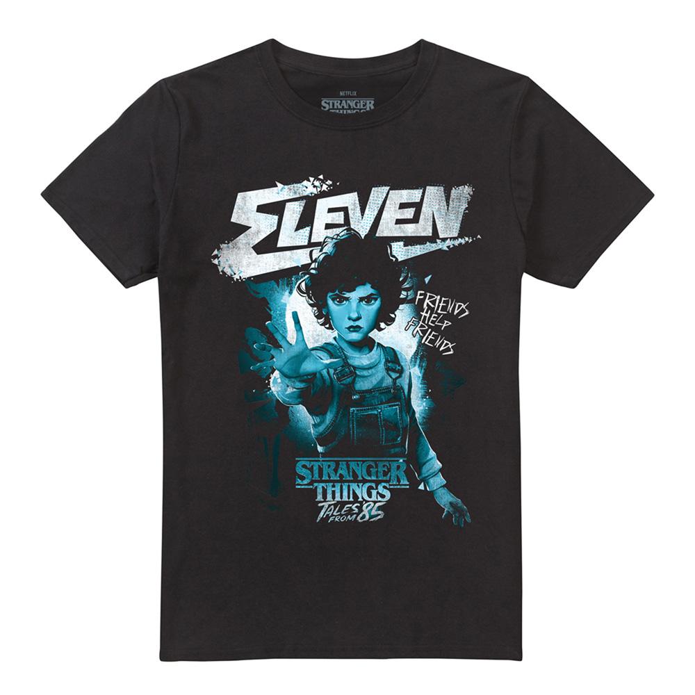 Black - Front - Stranger Things: Tales from ´85 Unisex Adult Eleven Mono T-Shirt