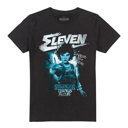 Black - Front - Stranger Things: Tales from ´85 Unisex Adult Eleven Mono T-Shirt