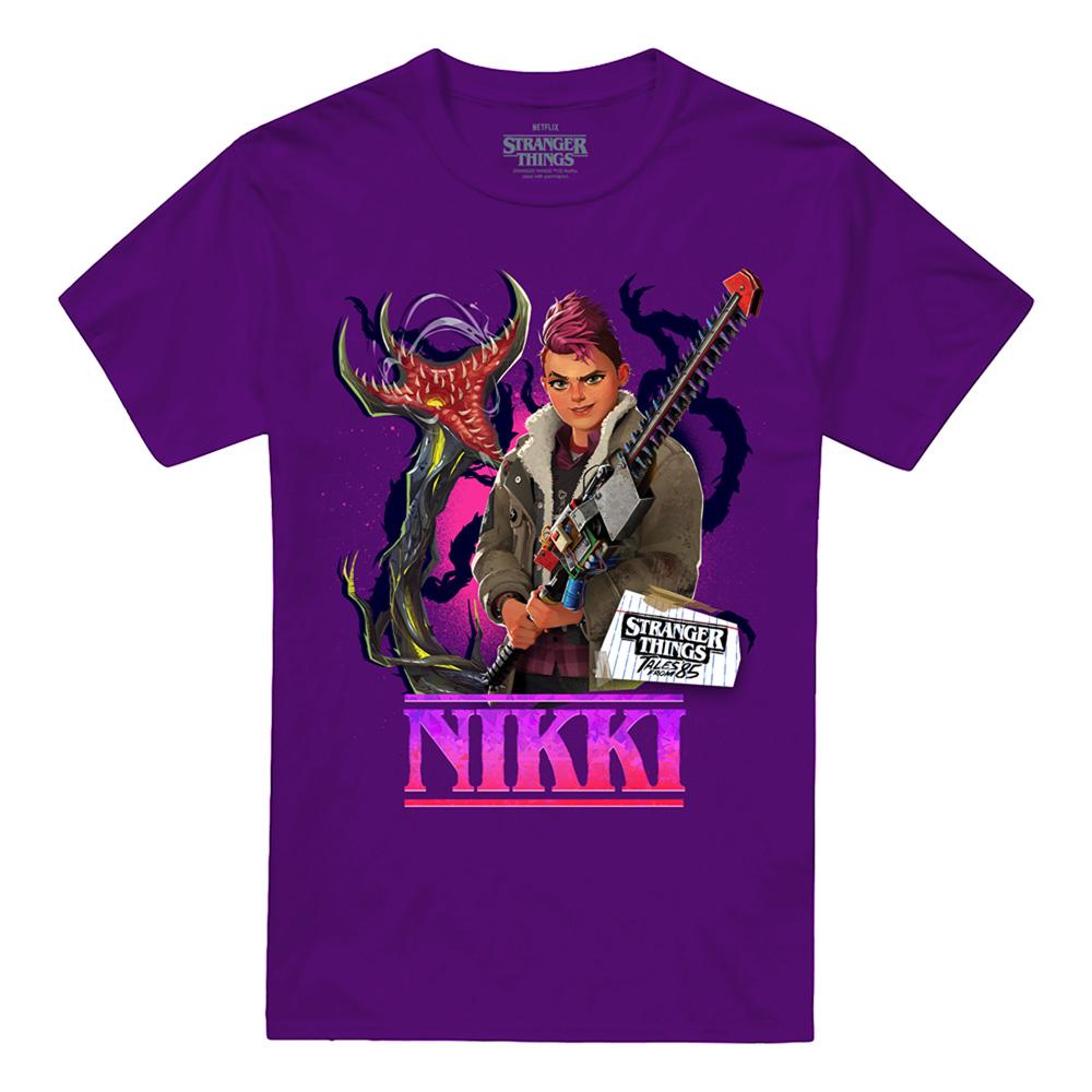 Purple - Front - Stranger Things: Tales from ´85 Unisex Adult Nikki Baxter T-Shirt