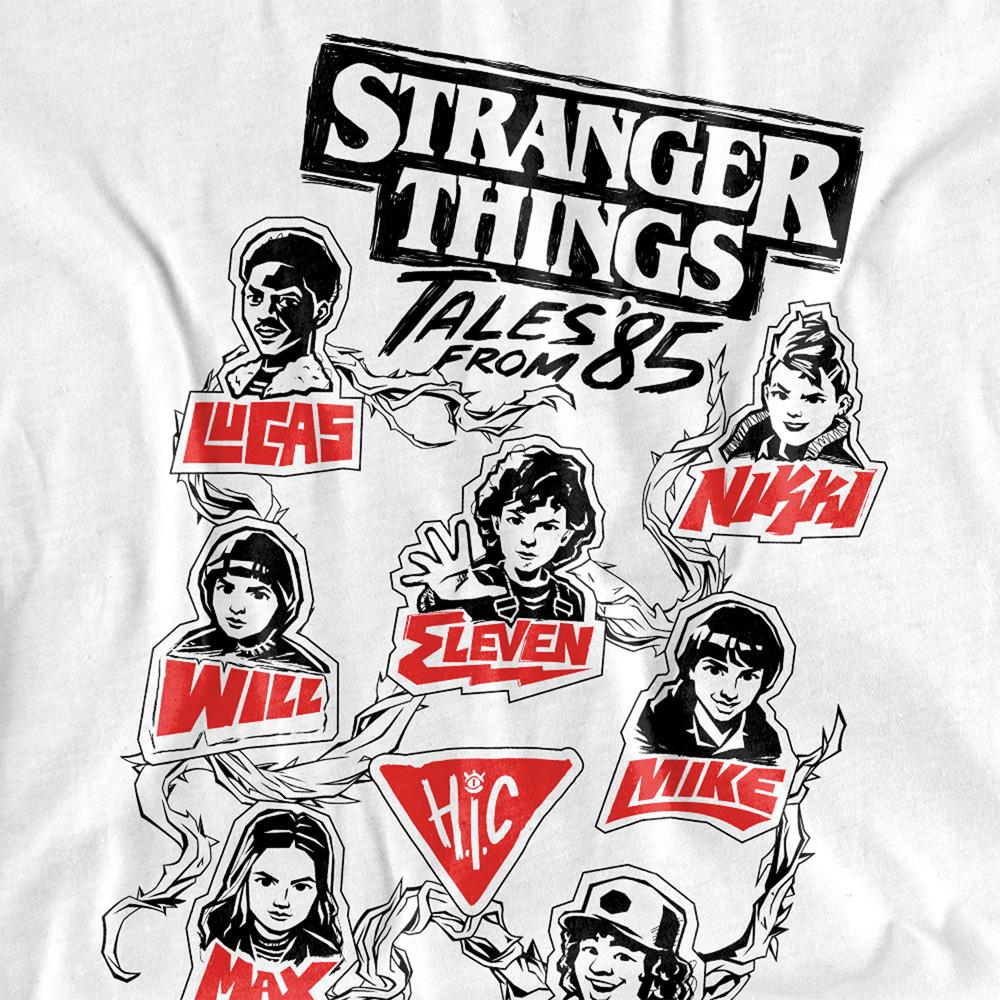 White - Side - Stranger Things: Tales from ´85 Unisex Adult Character Vines Back Print T-Shirt
