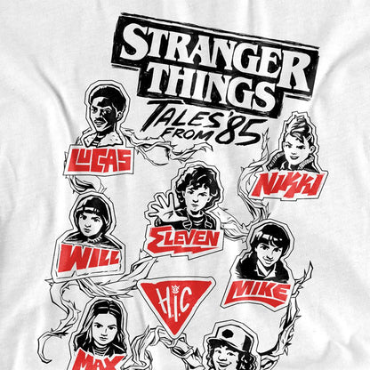White - Side - Stranger Things: Tales from ´85 Unisex Adult Character Vines Back Print T-Shirt
