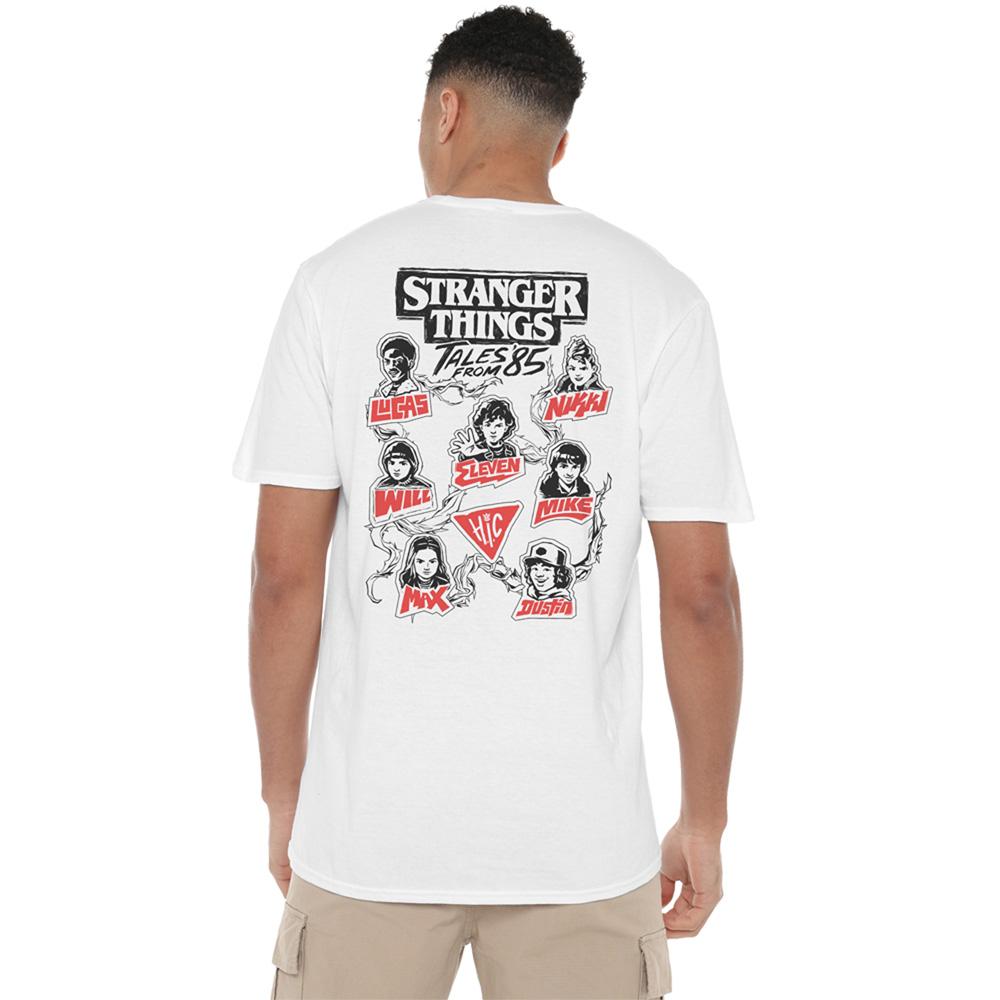 White - Pack Shot - Stranger Things: Tales from ´85 Unisex Adult Character Vines Back Print T-Shirt