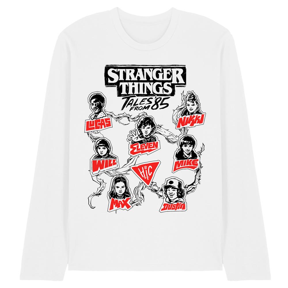 White - Front - Stranger Things: Tales from ´85 Unisex Adult Character Vines Long-Sleeved T-Shirt