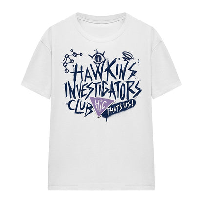 White - Front - Stranger Things: Tales from ´85 Womens-Ladies Hic Scribble T-Shirt