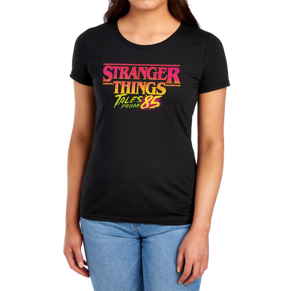 Black - Lifestyle - Stranger Things: Tales from ´85 Womens-Ladies Logo Capped Sleeved T-Shirt