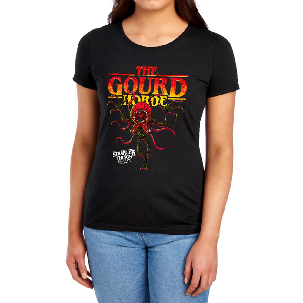 Black - Lifestyle - Stranger Things: Tales from ´85 Womens-Ladies The Gourd Horde Capped Sleeved T-Shirt