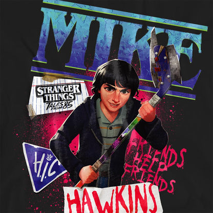 Black - Side - Stranger Things: Tales from ´85 Womens-Ladies Mike T-Shirt
