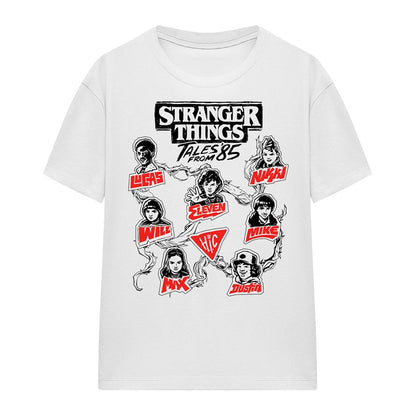 White - Front - Stranger Things: Tales from ´85 Womens-Ladies Character Vines T-Shirt