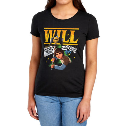Black - Lifestyle - Stranger Things: Tales from ´85 Womens-Ladies Will Capped Sleeved T-Shirt