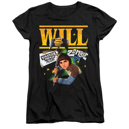 Black - Front - Stranger Things: Tales from ´85 Womens-Ladies Will Capped Sleeved T-Shirt