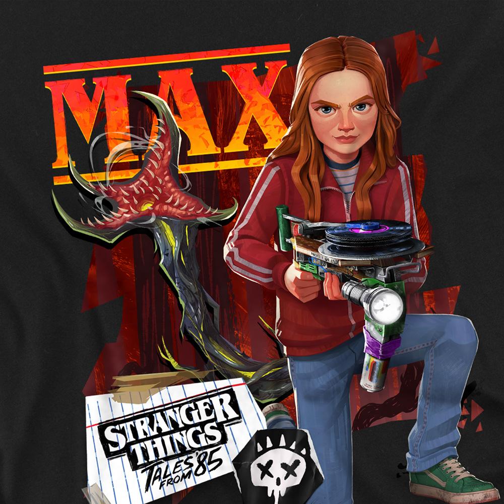 Black - Side - Stranger Things: Tales from ´85 Womens-Ladies Max Capped Sleeved T-Shirt