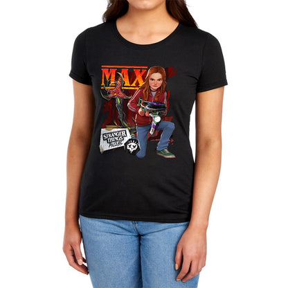 Black - Lifestyle - Stranger Things: Tales from ´85 Womens-Ladies Max Capped Sleeved T-Shirt