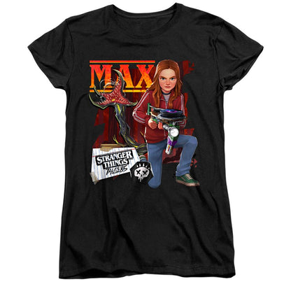 Black - Front - Stranger Things: Tales from ´85 Womens-Ladies Max Capped Sleeved T-Shirt