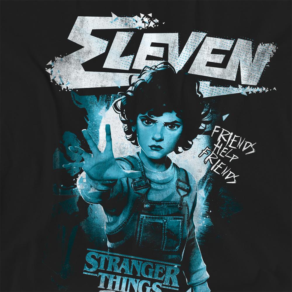 Black - Side - Stranger Things: Tales from ´85 Womens-Ladies Eleven Mono T-Shirt