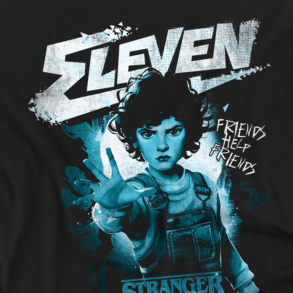Black - Side - Stranger Things: Tales from ´85 Womens-Ladies Eleven Mono Capped Sleeved T-Shirt