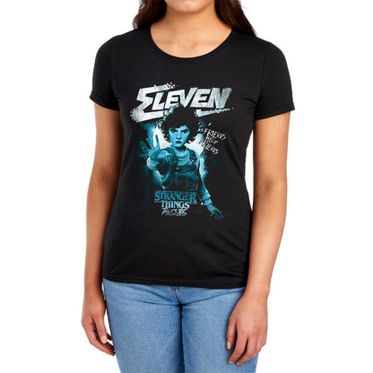 Black - Lifestyle - Stranger Things: Tales from ´85 Womens-Ladies Eleven Mono Capped Sleeved T-Shirt