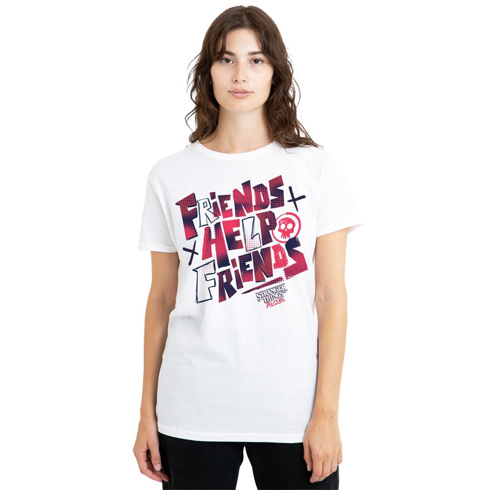 White - Lifestyle - Stranger Things: Tales from ´85 Womens-Ladies Friends Help T-Shirt