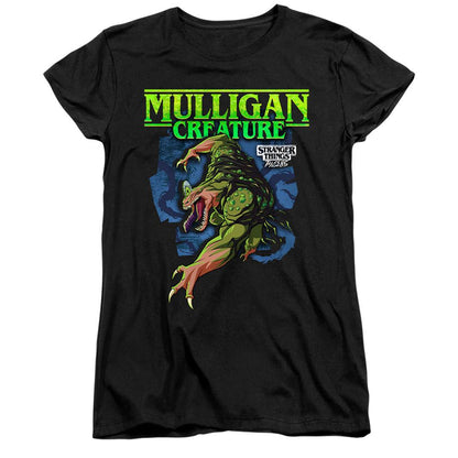 Black - Front - Stranger Things: Tales from ´85 Womens-Ladies Mulligan Capped Sleeved T-Shirt