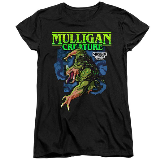 Black - Front - Stranger Things: Tales from ´85 Womens-Ladies Mulligan Capped Sleeved T-Shirt