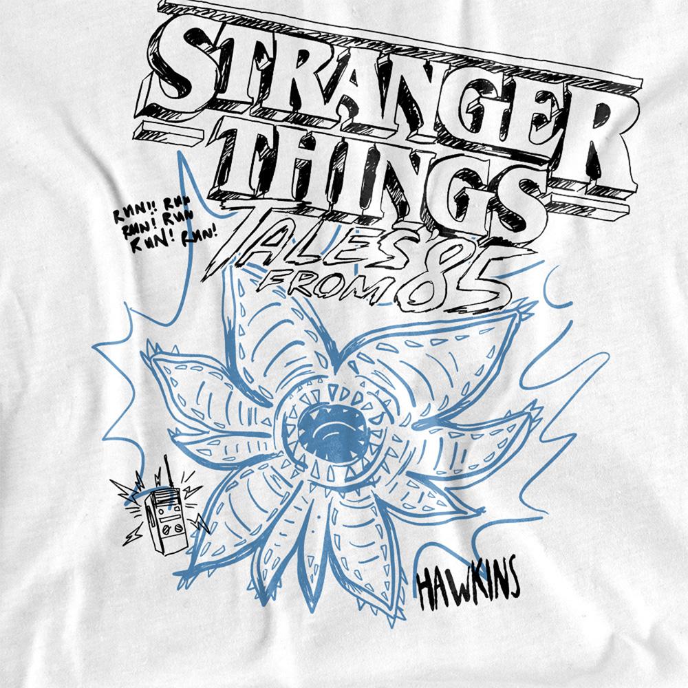 White - Side - Stranger Things: Tales from ´85 Womens-Ladies Demogorgon T-Shirt