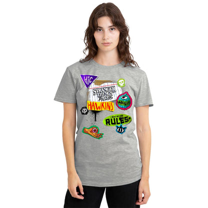 Athletic Heather - Lifestyle - Stranger Things: Tales from ´85 Womens-Ladies Scrapbook Icons T-Shirt