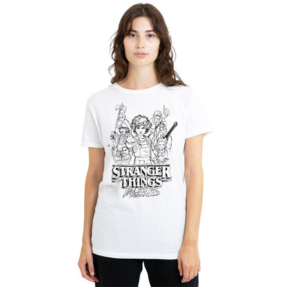 White - Lifestyle - Stranger Things: Tales from ´85 Womens-Ladies Group Sketch T-Shirt