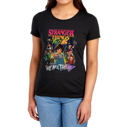 Black - Lifestyle - Stranger Things: Tales from ´85 Womens-Ladies Hic Poster Capped Sleeved T-Shirt