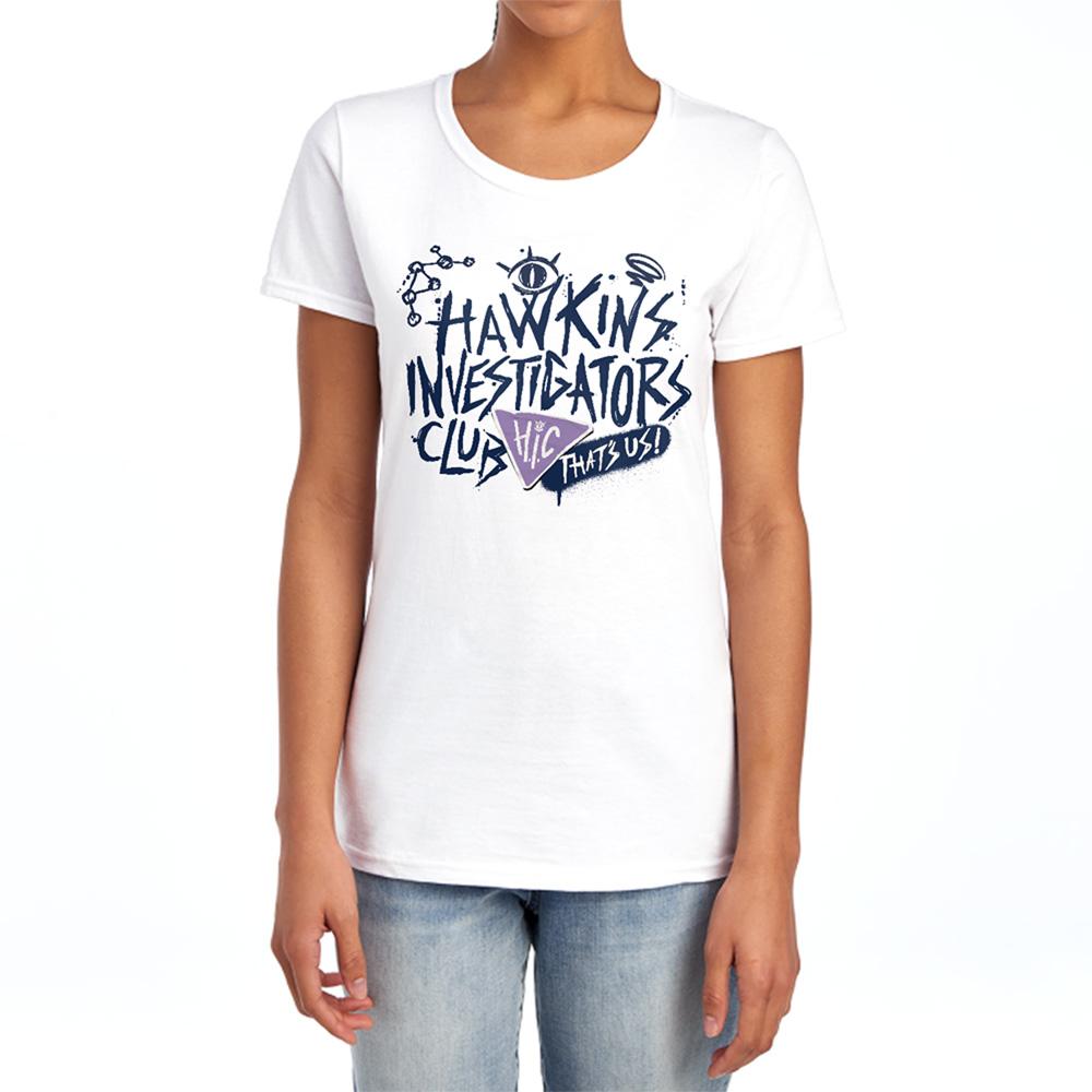 White - Lifestyle - Stranger Things: Tales from ´85 Womens-Ladies Hic Scribble Capped Sleeved T-Shirt