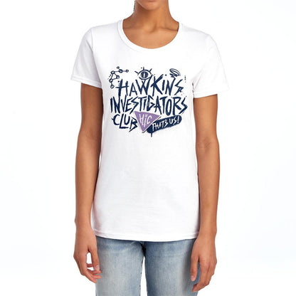 White - Lifestyle - Stranger Things: Tales from ´85 Womens-Ladies Hic Scribble Capped Sleeved T-Shirt