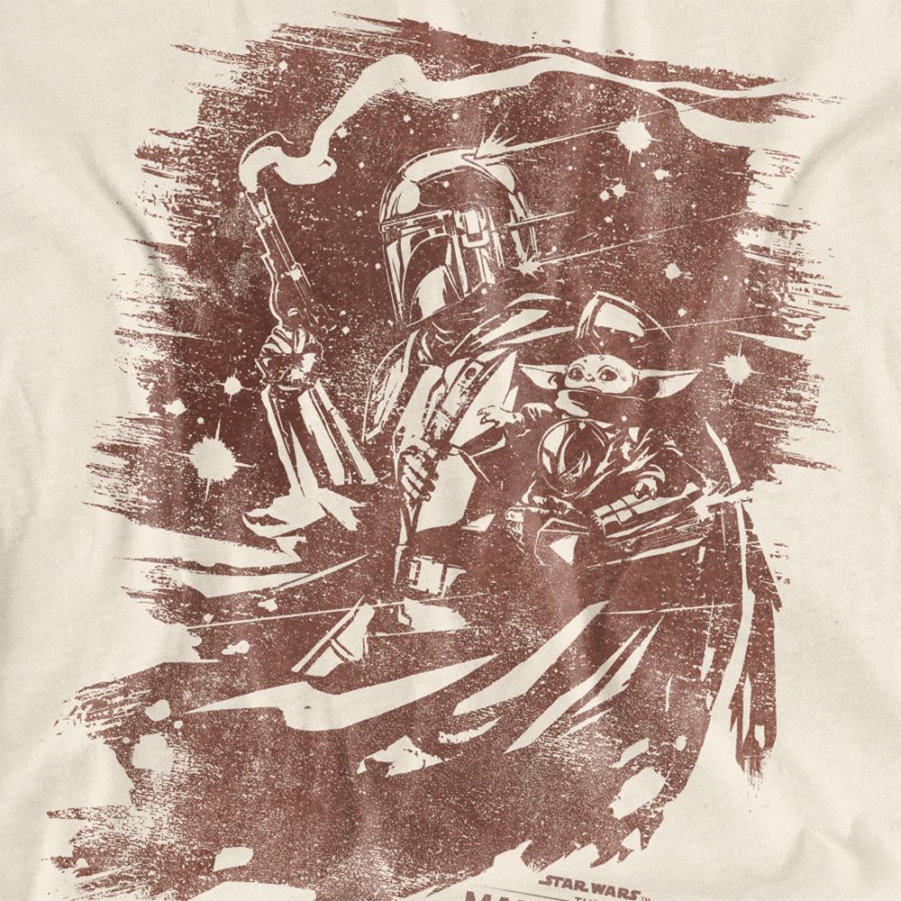 Natural - Side - The Mandalorian & Grogu Womens-Ladies Ink Print T-Shirt