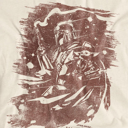 Natural - Side - The Mandalorian & Grogu Womens-Ladies Ink Print T-Shirt