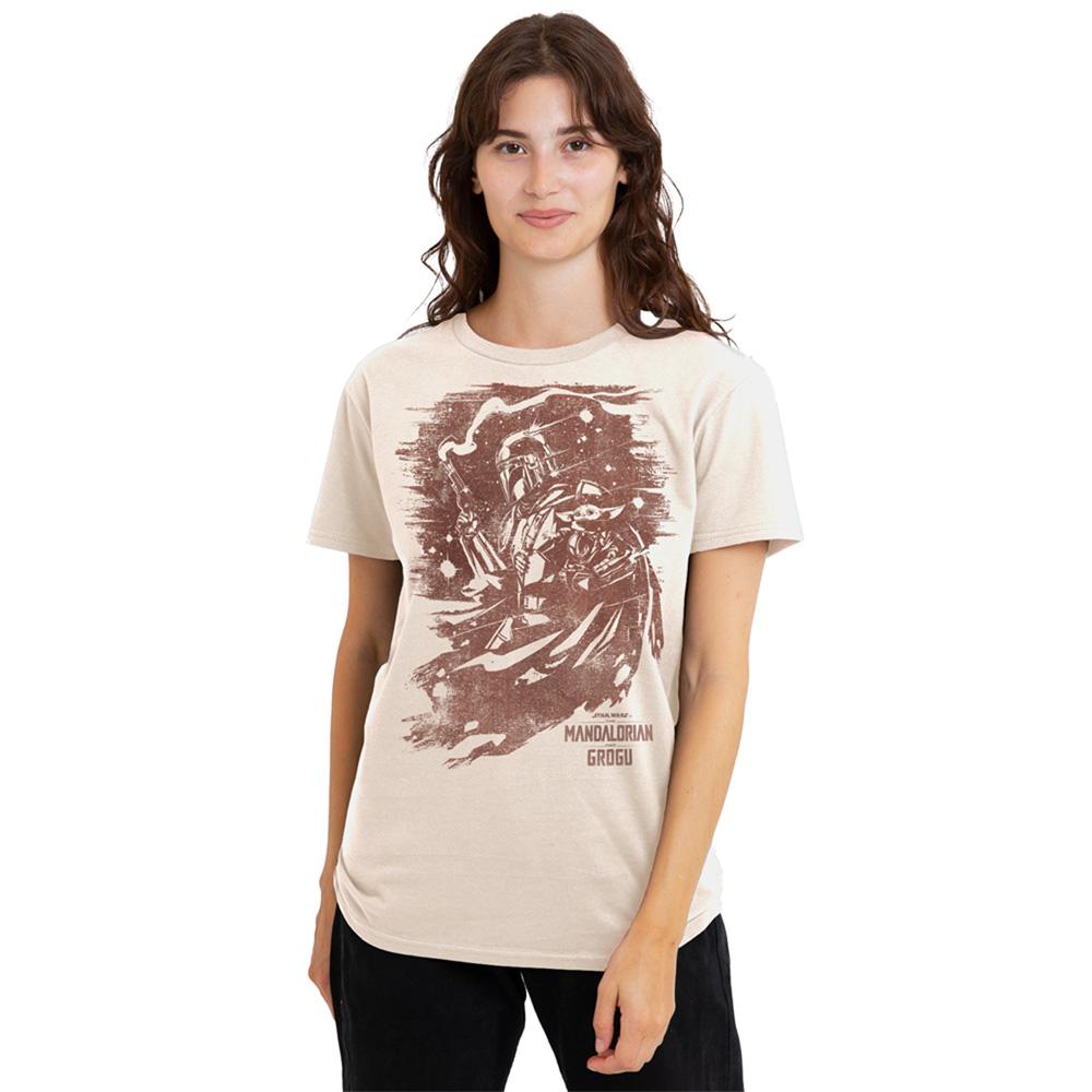 Natural - Lifestyle - The Mandalorian & Grogu Womens-Ladies Ink Print T-Shirt