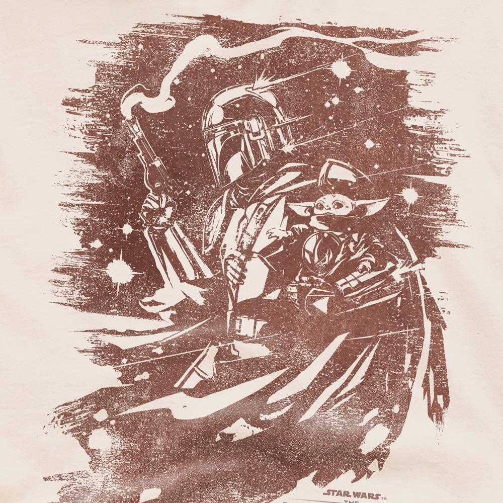 Natural - Side - The Mandalorian & Grogu Unisex Adult Grogu Ink Print T-Shirt