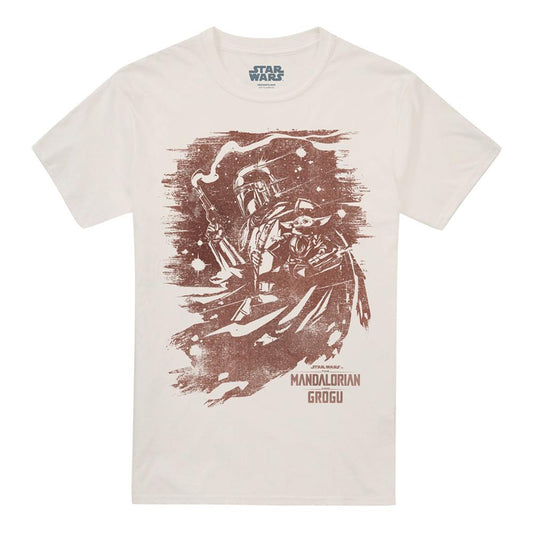 Natural - Front - The Mandalorian & Grogu Unisex Adult Grogu Ink Print T-Shirt