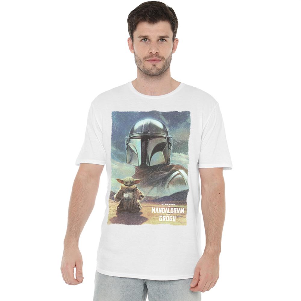 White - Lifestyle - The Mandalorian & Grogu Unisex Adult Worn Poster T-Shirt