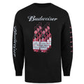 Black-Pink-White - Front - Budweiser Mens Six Pack Bottles Cotton Long-Sleeved T-Shirt