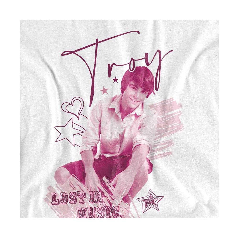 White - Side - High School Musical Womens-Ladies Troy T-Shirt