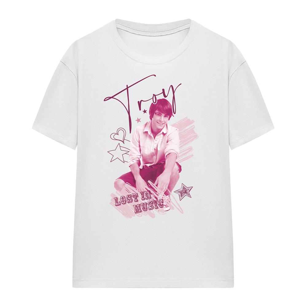 White - Front - High School Musical Womens-Ladies Troy T-Shirt