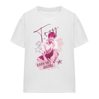 White - Front - High School Musical Womens-Ladies Troy T-Shirt