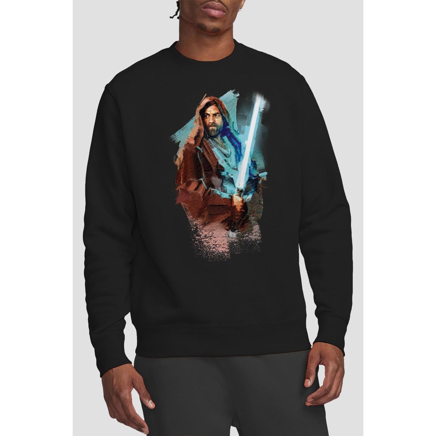 Black - Lifestyle - Star Wars Unisex Adult Obi Wan Kenobi Painted Sweatshirt
