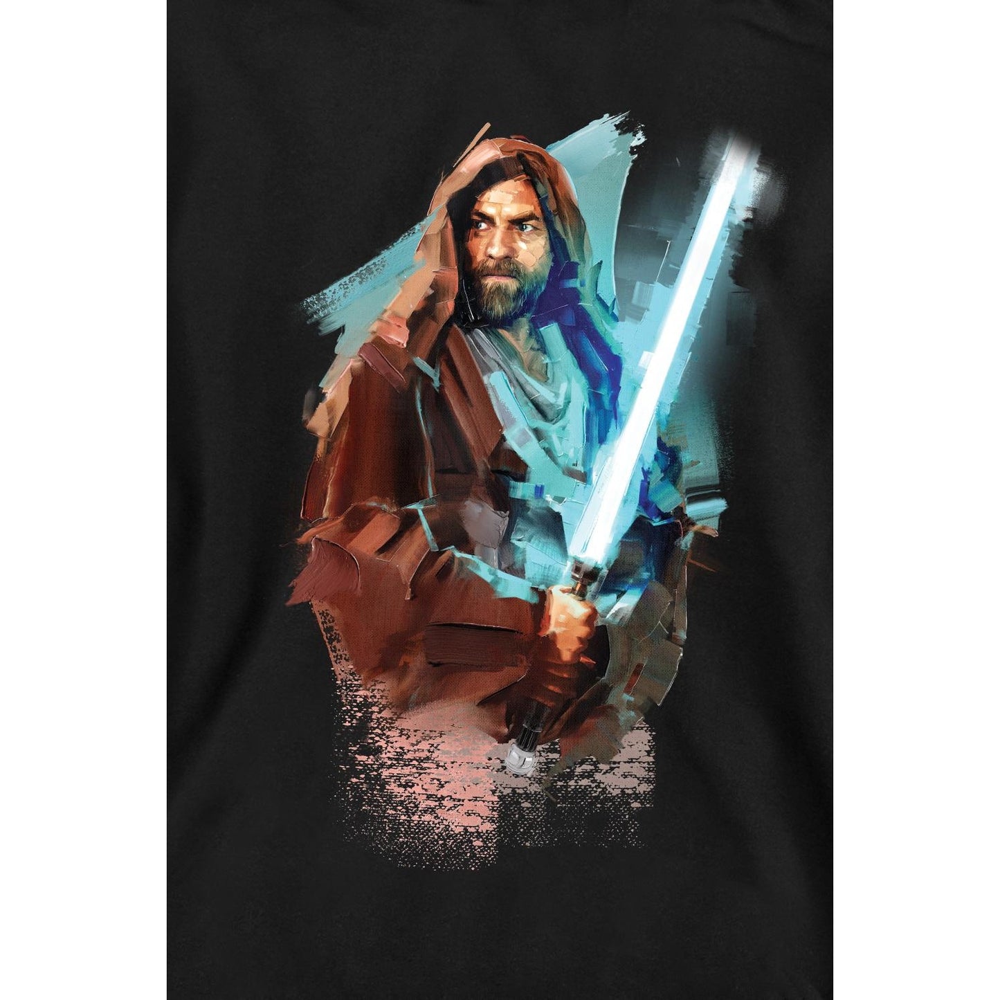 Black - Side - Star Wars Unisex Adult Obi Wan Kenobi Painted Sweatshirt