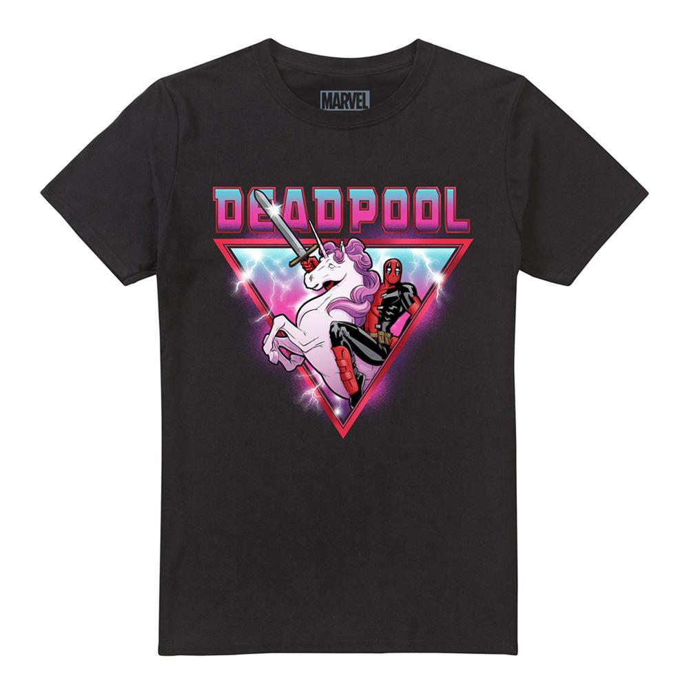 Black - Front - Deadpool Unisex Adult Wade Unicorn T-Shirt