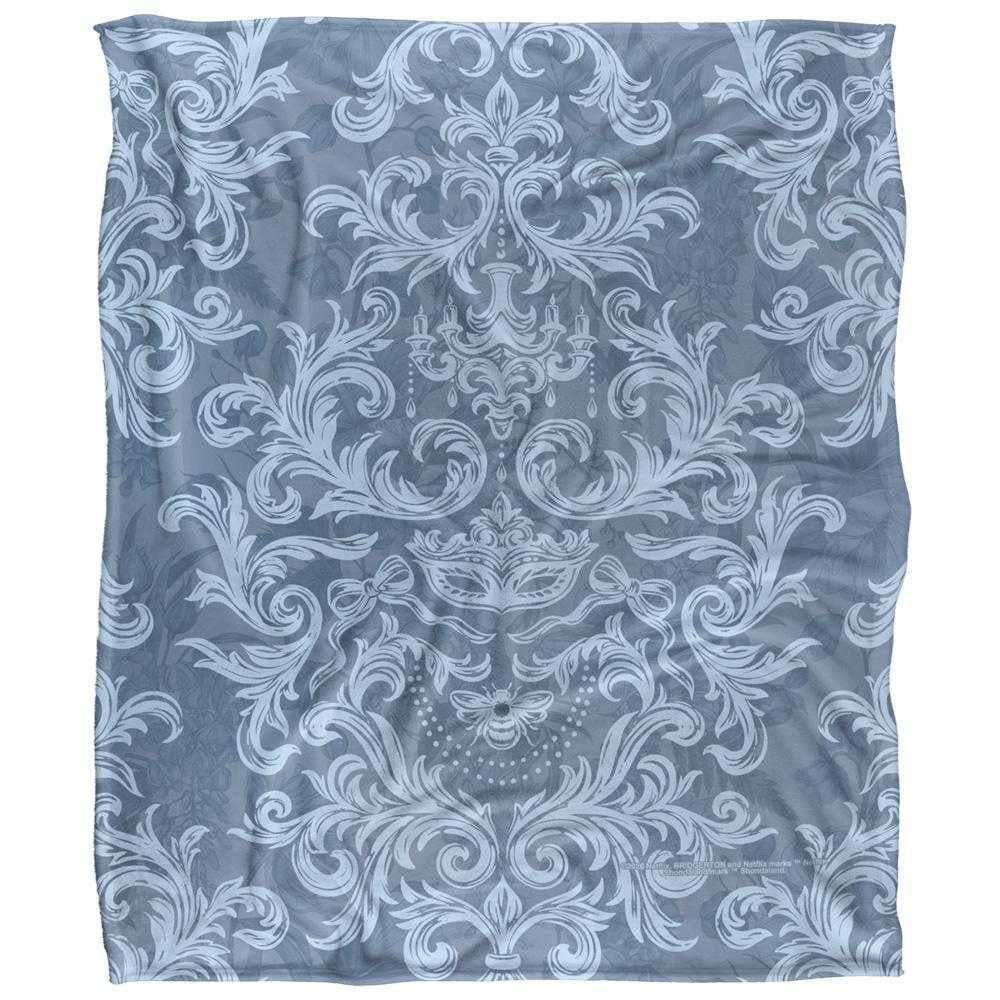 Blue - Front - Bridgerton Bee Mask Soft Damask Blanket