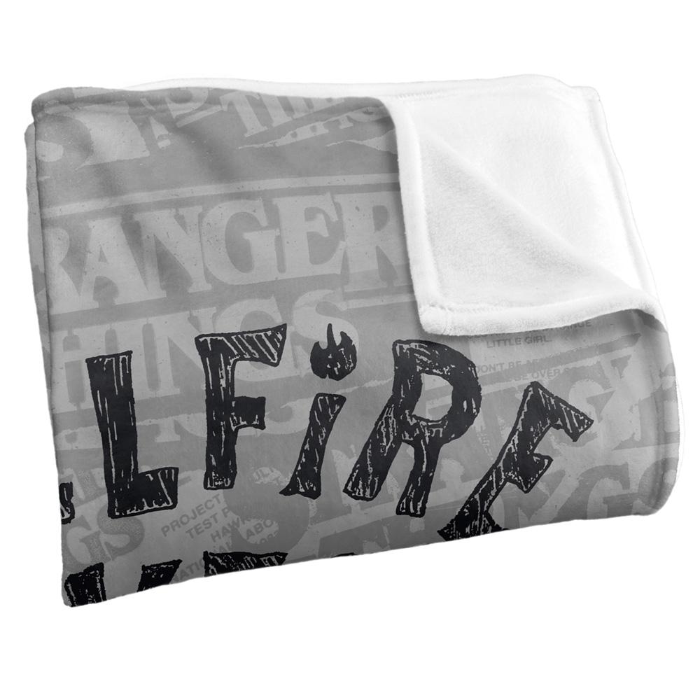Grey - Side - Stranger Things Hellfire Lives Graduation Silky Soft Touch Throw