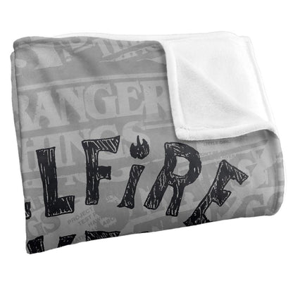 Grey - Side - Stranger Things Hellfire Lives Graduation Silky Soft Touch Throw