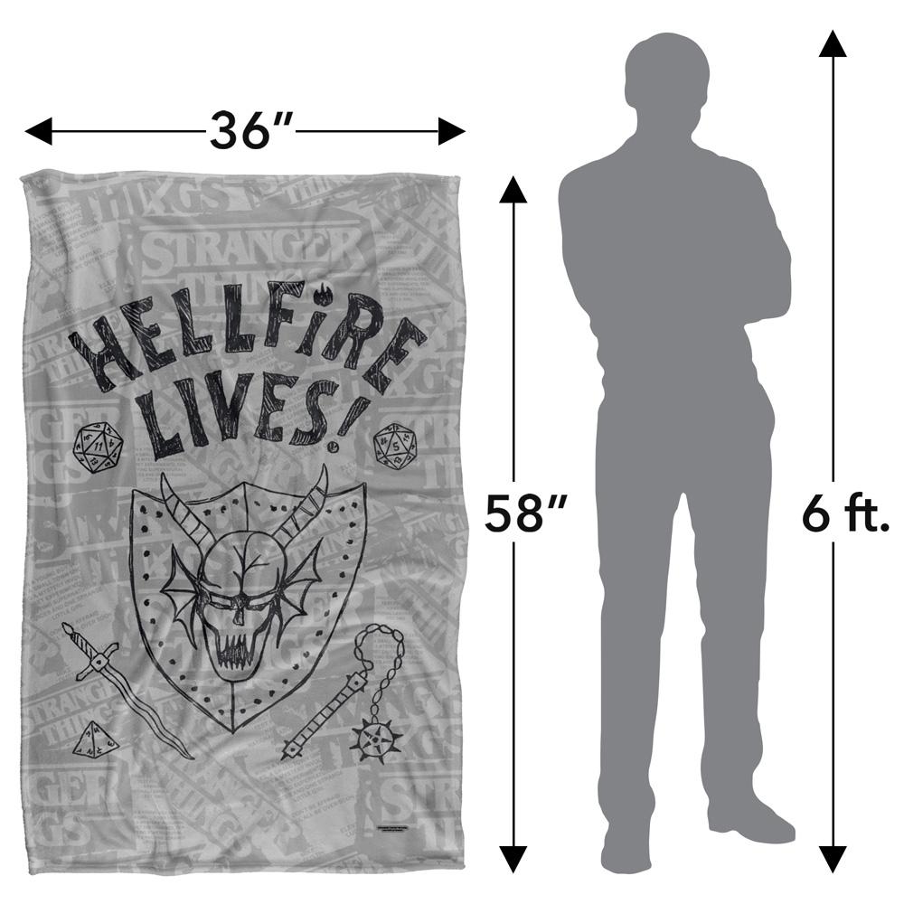 Grey - Pack Shot - Stranger Things Hellfire Lives Graduation Silky Soft Touch Throw