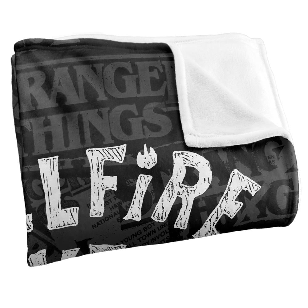 Black - Side - Stranger Things Hellfire Lives Graduation Silky Inverted Soft Touch Blanket