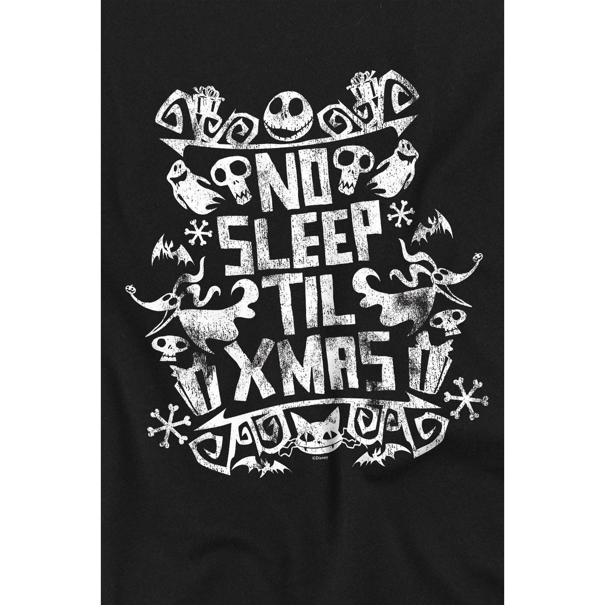 Black - Side - The Nightmare Before Christmas Mens No Sleep Till Xmas T-Shirt
